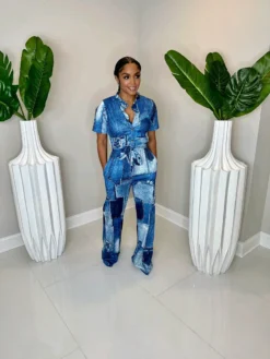 Summer Slim Print Long Sleeve Casual Plus Size Jumpsuit Women -Plus Size Dresses Shop 8ce4aaa04363dd52