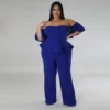 Women'S Sexy Off-Shoulder Short-Sleeve Wide-Leg Jumpsuit -Plus Size Dresses Shop 8dc1c27797993479