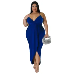 Women'S Solid Straps Sleeveless V-Neck Party Dress -Plus Size Dresses Shop 8e303864baec9a66