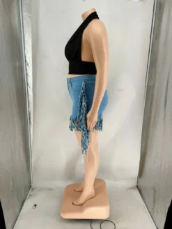 Plus Size Women's Sexy Fringe Denim Shorts -Plus Size Dresses Shop 8fc614bf07871b59