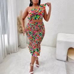 Summer Casual Sexy Women's Print Plus Size Slash Shoulder Ruffled Two Piece Skirt Set 17 Summer Casual Sexy Women's Print Plus Size Slash Shoulder Ruffled Two Piece Skirt Set -Plus Size Dresses Shop 8fd93b916a9cca94