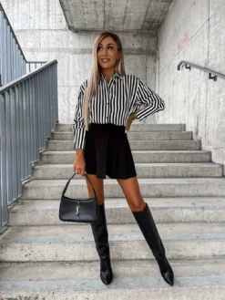 Plus Size Women Long Sleeve Striped Print Shirt -Plus Size Dresses Shop 90fdc4fa1197be5c