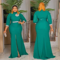 Fashion Women's Sexy Slit Dress Africa Plus Size Women's Solid Color Long Gown 27 Fashion Women's Sexy Slit Dress Africa Plus Size Women's Solid Color Long Gown -Plus Size Dresses Shop 9118095cfc21027c