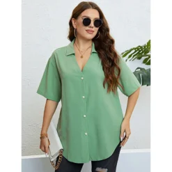Women Summer V-Neck Loose Casual Shirt -Plus Size Dresses Shop 91d2ef55aa231d9c