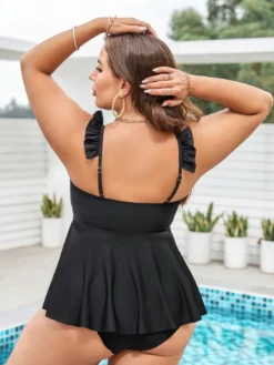 Sexy Solid Color Plus Size Two Pieces Swimsuit -Plus Size Dresses Shop 928d0ceb7d11ad2a