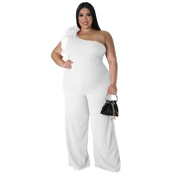 Plus Size Ladies One Shoulder Mesh Wide Leg Pants -Plus Size Dresses Shop 93cb3470a2bddbaf