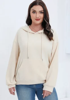 Plus Size Autumn And Winter Long Sleeve Solid Loose Fleece Hoodies -Plus Size Dresses Shop 93e287271c4ae8a5