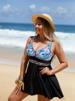 Plus Size Women's Straps Tankini Two Pieces Set -Plus Size Dresses Shop 9546e23305f7eada