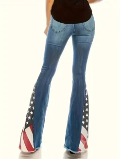 Summer Print Bell Bottom Denim Pants -Plus Size Dresses Shop 955e432b27a9be0d