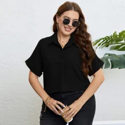 Women Summer Polo Collar Shirt -Plus Size Dresses Shop 96420b4b1ba799a6