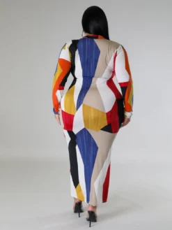 Plus Size Women Winter Turndown Collar Long Sleeve Dress -Plus Size Dresses Shop 9649560dd5968797