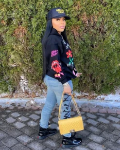 Fall Winter Signature Print Plus Size Hoodies With Pockets -Plus Size Dresses Shop 9664e58dd0cb603a