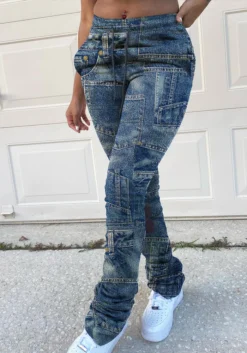 Street Casual Sport Print Plus Size Pants