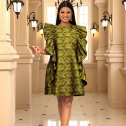 Printed Loose Plus Size Ruffle Edge Women's Dress 19 Printed Loose Plus Size Ruffle Edge Women's Dress -Plus Size Dresses Shop 972581c10480beb9