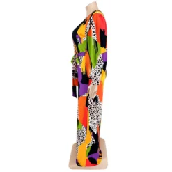 Plus Size Women Long Sleeve V-Neck Bell Bottom Jumpsuit -Plus Size Dresses Shop 973001cd5043fe58