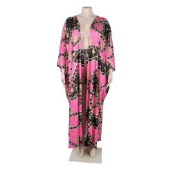 Ladies Plus Size Print Long Robe And Shorts Two-Piece Set -Plus Size Dresses Shop 97d5727cf0e0a9e2