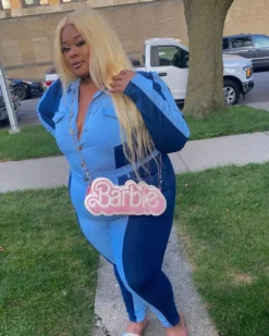 Plus Size Women Colorblock Top And Pant Casual Two-piece Set -Plus Size Dresses Shop 986bf567e981fa32