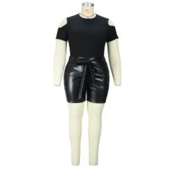 Plus Size Women Pu Leather Shorts -Plus Size Dresses Shop 98f5256119af736a