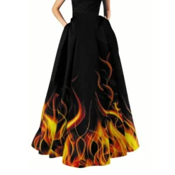 Women Floral Print Elegant Loose Skirt -Plus Size Dresses Shop 990241ea741705a2