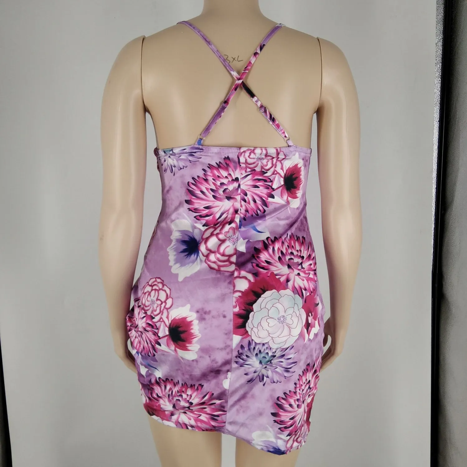 Plus Size Women Printed Sling Bodycon Dress 6 Plus Size Women Printed Sling Bodycon Dress - Image 4