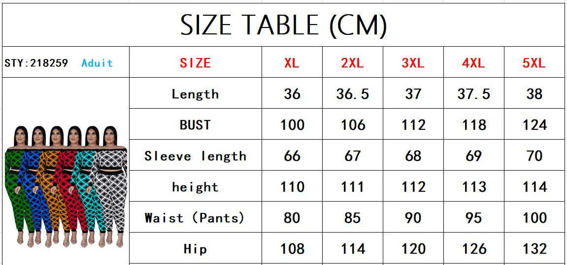 Plus Size Women'S Print Off Shoulder Top And Pants Two Piece Set 16 Plus Size Women'S Print Off Shoulder Top And Pants Two Piece Set - Image 14