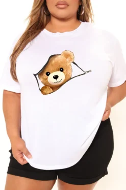 Women's Fashion Casual Plus Size Women's Graphic Print Round Neck Short Sleeve Plus Size T-Shirt