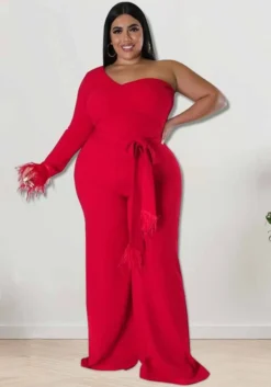 Plus Size Women's Asymmetrical One Shoulder Jumpsuit -Plus Size Dresses Shop 9a64269dd471d2fb