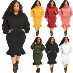 Fashion Casual Sport Mermaid Fall Winter Hoodies Skirt Set Plus Size 25 Fashion Casual Sport Mermaid Fall Winter Hoodies Skirt Set Plus Size -Plus Size Dresses Shop 9b8110263eff9d3e