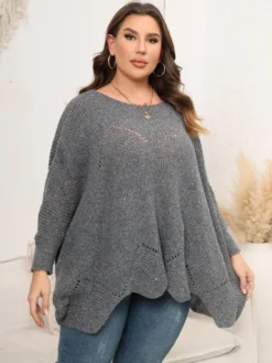 Women's Tops Plus Size Women's Fall Winter Loose Knit Pullover Sweater -Plus Size Dresses Shop 9c1caa7c37b16d57
