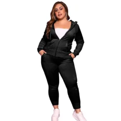 Plus Size Women Fall/Winter Solid Velvet Casual Top And Pant Two-piece Set 33 Plus Size Women Fall/Winter Solid Velvet Casual Top And Pant Two-piece Set -Plus Size Dresses Shop 9d81f6683dd63f54