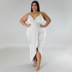 Women'S Solid Straps Sleeveless V-Neck Party Dress -Plus Size Dresses Shop 9d96fa3c253dcc2a