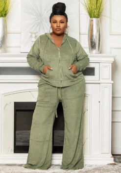 Women'S Fall Winter Solid Color Casual High Waist Wide Leg Pants Two-Piece Suit For Women -Plus Size Dresses Shop 9d97f11ba1b07581