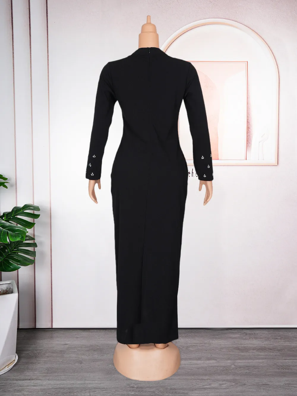 Africa Plus Size Women's Beaded V-Neck Bodycon Chic Elegant Dress 19 Africa Plus Size Women's Beaded V-Neck Bodycon Chic Elegant Dress - Image 17