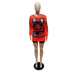 Plus Size Ladies Print Top And Shorts Two-Piece Set -Plus Size Dresses Shop 9ddb2c13081d6858