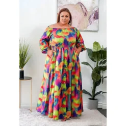 Plus Size Dress Chic Print Fashion Button Loose Long Sleeve Dress -Plus Size Dresses Shop 9df837951f5b2353