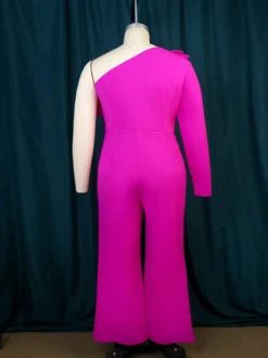 Ruffle One Shoulder Slash Shoulder Ruffle Formal Jumpsuit Career High Waist Casual Tight Fitting Jumpsuit -Plus Size Dresses Shop 9e631f10041b2520