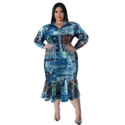 Plus Size Fall Women's Collared Open Long Sleeve Dress -Plus Size Dresses Shop 9e6f1e78bfac3b26