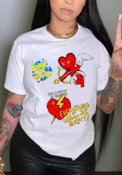 Plus Size Women Oversized Round Neck Short Sleeve Printed T-Shirt -Plus Size Dresses Shop 9e842278dabfce99