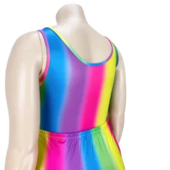 Fashion Plus Size Women's Sexy Rainbow Stripe Cutout One Piece Swimsuit Dress Two-Piece Set -Plus Size Dresses Shop a28e4a8231c3aad9