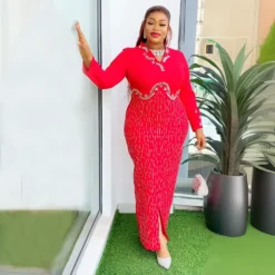 Africa Plus Size Women's Beaded V-Neck Bodycon Chic Elegant Dress 28 Africa Plus Size Women's Beaded V-Neck Bodycon Chic Elegant Dress -Plus Size Dresses Shop a28fb9c87aaf57b4