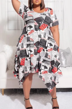 Plus Size Women Short Sleeve Round Neck Print Dress 15 Plus Size Women Short Sleeve Round Neck Print Dress -Plus Size Dresses Shop a31c16e89574effe