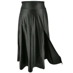 Plus Size Women Pu-Leather Zipper Slit Skirt -Plus Size Dresses Shop a41c229043b2cc9a