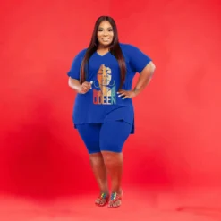 Ladies Fashion V Neck Plus Size 5x Solid Color Casual Set -Plus Size Dresses Shop a47d5e8edec33001