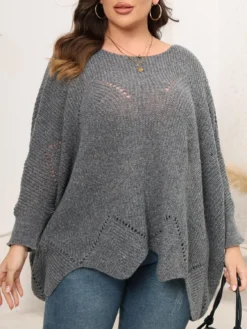 Women's Tops Plus Size Women's Fall Winter Loose Knit Pullover Sweater -Plus Size Dresses Shop a5a6b18a4f4af62b