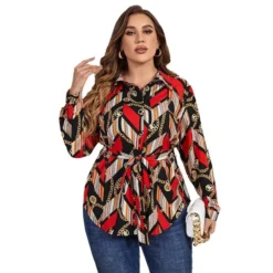 Women Loose Long Sleeve Printed Shirt -Plus Size Dresses Shop a611cfc9e78ed91d