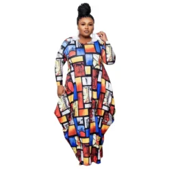 Women's Positioning Print Pockets Plus Size Loose Dress -Plus Size Dresses Shop a63964ac851862b5