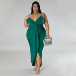 Women'S Solid Straps Sleeveless V-Neck Party Dress -Plus Size Dresses Shop a6fae54b43085780