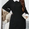 Plus Size Women Loose Casual Fake Two-piece Set Contrast Color Dress 1 Plus Size Women Loose Casual Fake Two-piece Set Contrast Color Dress -Plus Size Dresses Shop a7aa9661793ad804