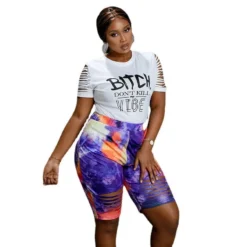 Plus Size Women Letter Print Short Sleeve Cutout Top And Short Two-Piece Set 16 Plus Size Women Letter Print Short Sleeve Cutout Top And Short Two-Piece Set -Plus Size Dresses Shop a7b91127661d72b8