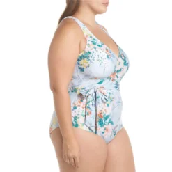 Plus Size Swimsuit Women's Floral Tie One Piece Bathing Suit -Plus Size Dresses Shop a80b02687dfac4fb